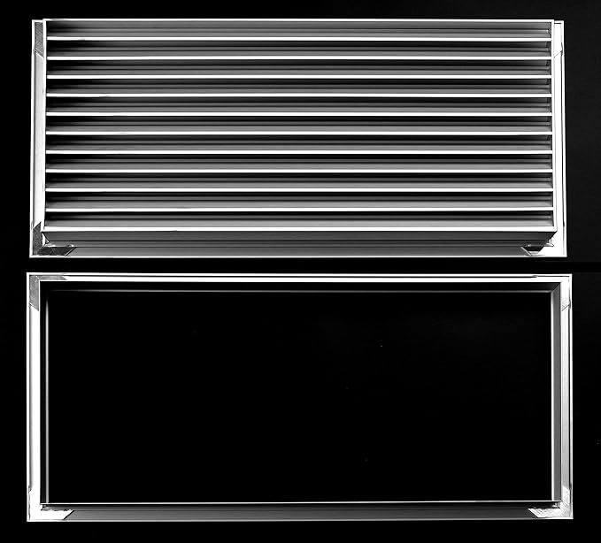 24"w X 18"h Aluminum Privacy Door HVAC Air Grille - "V" Shaped Louvers Ensure 100% View Block - Supply or Return [Outer Dimensions: 25"w X 19"h]