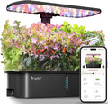 LETPOT LPH-Air Hydroponics Growing System Kits, APP & WiFi Controlled Smart Indoor Garden with 24W Grow Light Full Spectrum, 10 Pods Planter Indoor Gardening for Gifts, Kitchen, Vegetable (Black)