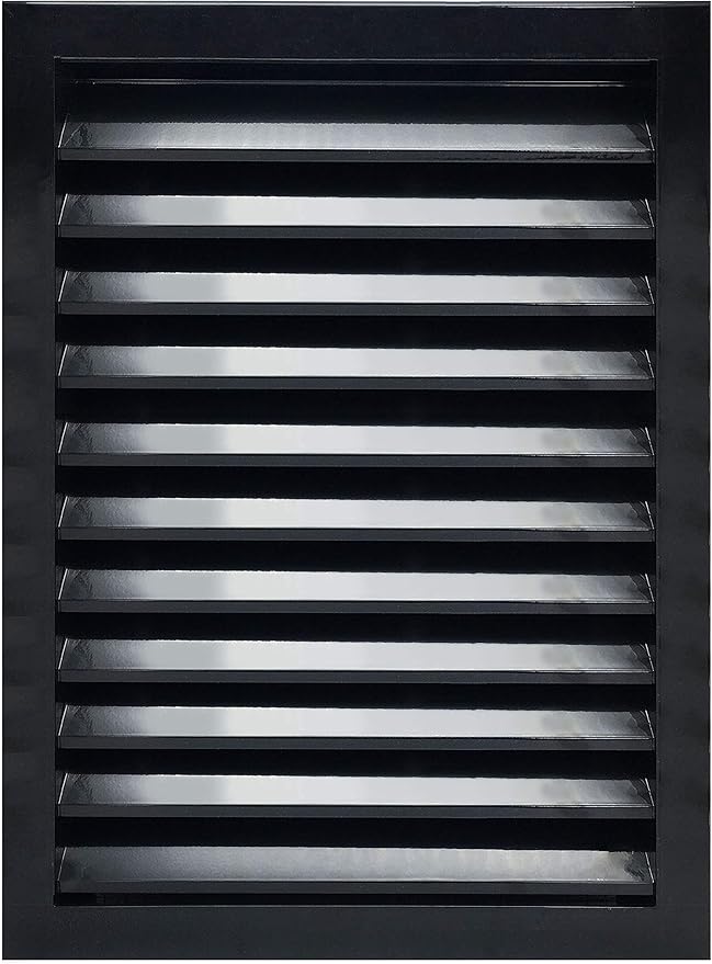 HVAC Premium 18"W x 24"H Aluminum Exterior Gable Louver Vent for Walls & Crawlspace - Weather-Resistant Air Grille with Screen Mesh - Black [Outer Dimensions 19.75"W x 25.75"H]