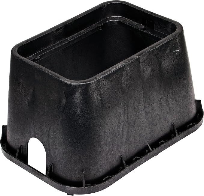 NDS 113BC1PK 14 in. X 19 in. Rectangular Standard Series Valve Box and Cover, 12 in. Height, Irrigation Control Valve Lettering, Black Box, Green Overlapping Cover, Black/Green