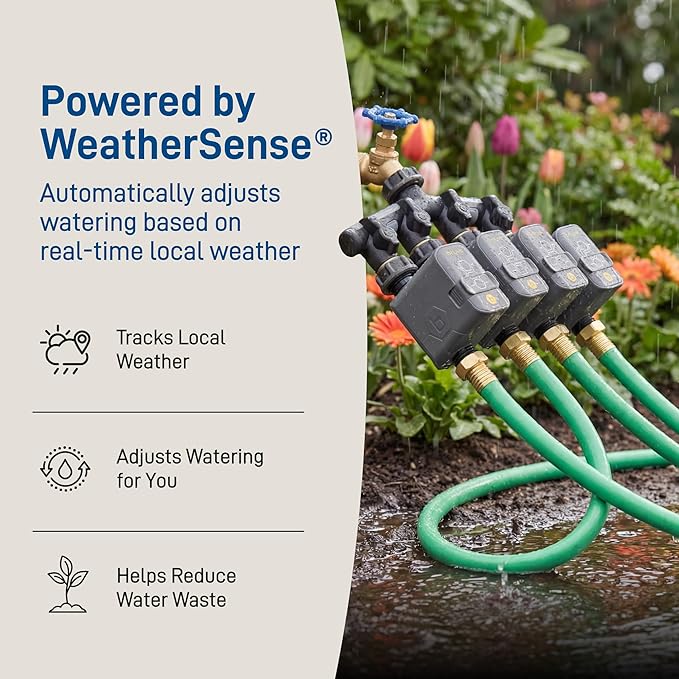 Orbit 21207 B-hyve Gen 2 Smart Hose Watering Timer, 4-Pack with Wi-Fi Hub and Hose Y Splitter