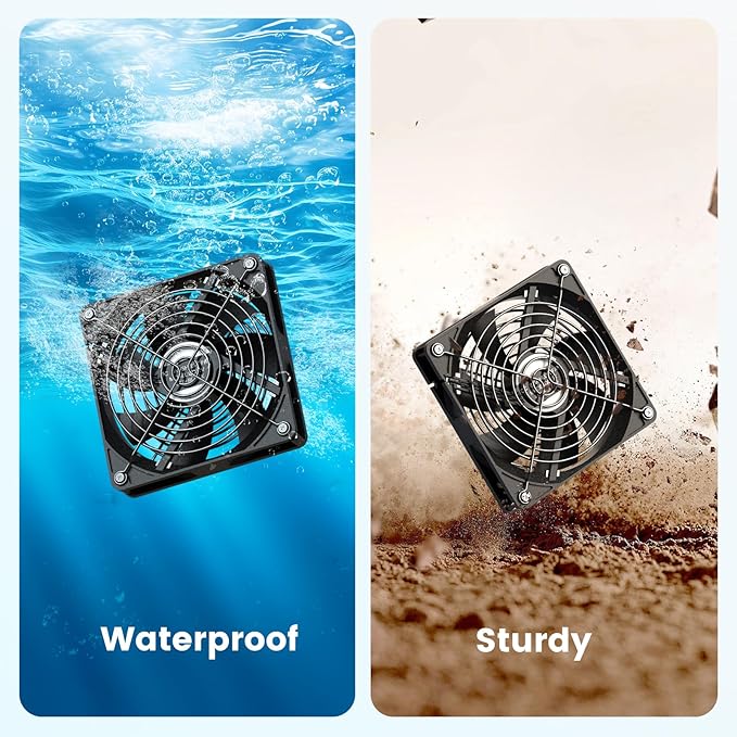 Solar Fan with Battery, 5.5" Solar Fan for Greenhouse & Chicken Coop, Rechargeable Solar Fans for Outside, Solar Powered Exhuast Fans for Outdoor Doghouse Shed Circulation Ventilation Cooling