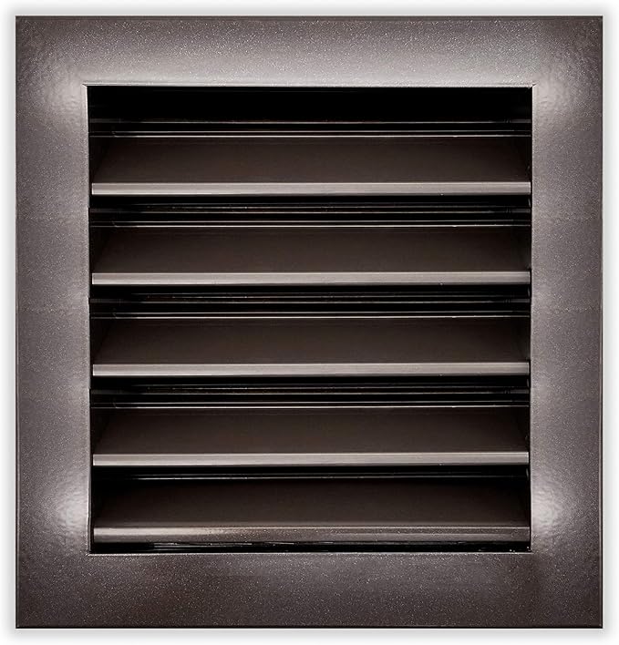 12"w X 12"h Aluminum Exterior Vent for Walls & Crawlspace - Rain & Waterproof Air Vent with Screen Mesh - HVAC Grille - Brown [Outer Dimensions 13.5”w x 13.5”h]