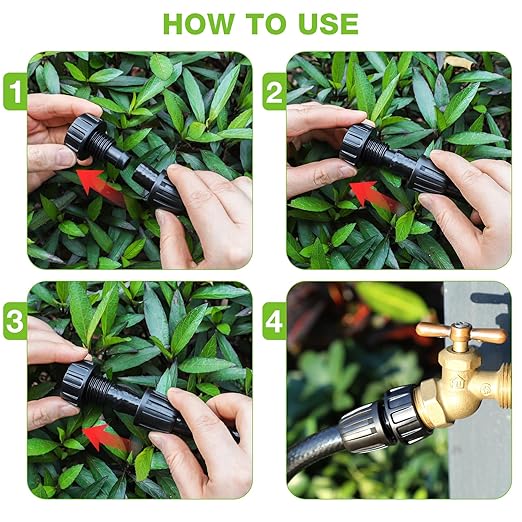 Bonviee 10 Pack 3/4” Female Hose Thread to 5/16” Drip Irrigation Tubing Adapter, Leak-Proof Garden Faucet Connector with Lock Nut & Gasket, No Clamp Needed, for DIY Drip Systems, Hose Bibb, Spigot