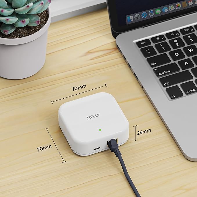 Sifely Smart Lock Wired Gateway - Remote Access Hub for Sifely Smart Door Lock, Works with App & Alexa (Model G3P, Power Over Ethernet, PoE Wired)