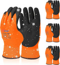 Waterproof Work Gloves for Men and Women, Hycool Thermal Insulated Freezer Rubber Coated Gloves,Super Grip L6201