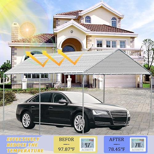 10x20' Aluminum Shade Cloth - for Car,90% Reflective Sun Shade Cloth for Garden Patio Pergola Cover Shade Sails Silvery Durable Shade Neting for Backyard Dog Chicken Coop Shade Cloth