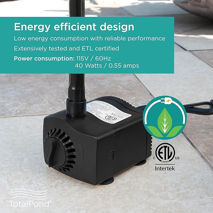 TotalPond 400 GPH Low Water Shut-Off Fountain Pump with Light