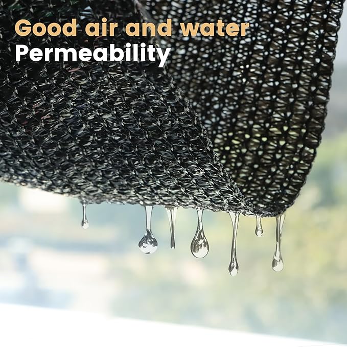 DIFY 4×10 FT, 30% Shade Fabric Sun Shade Cloth with Grommets, Black Outdoor Mesh Trap for Garden Plants Cover, Greenhouse, Chicken Coop, Black Patio Netting