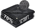 LOVE STORY 12x20FT 70% Black Shade Cloth Sun Shade Net with Grommets Sunblock Net Mesh Tarp for Garden,Plants Cover,Greenhouse and Patio
