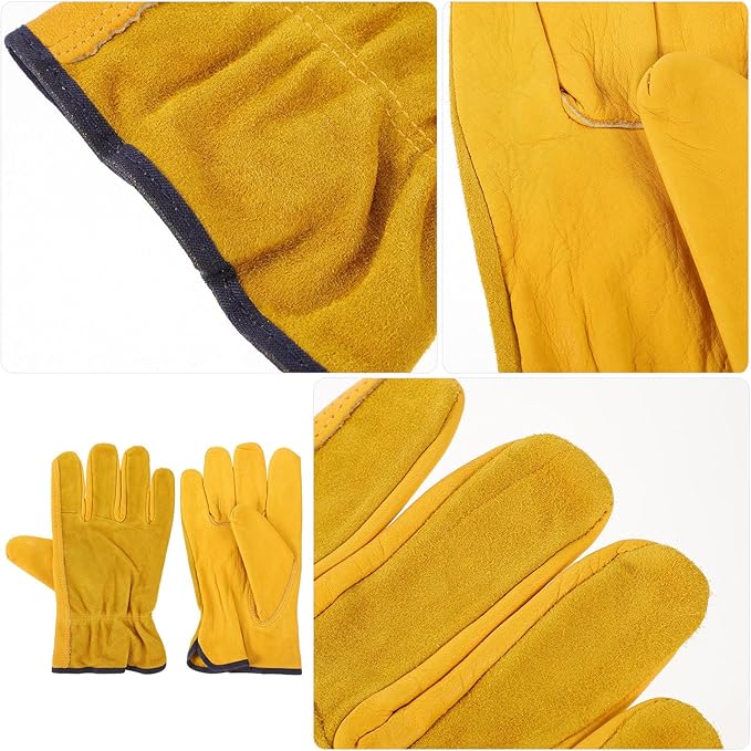 FOMIYES Waterproof Leather Protective Work Gloves for Men and Women Heavy-duty Puncture-resistant Gardening and Carpentry Gloves for Industrial and Outdoor Use