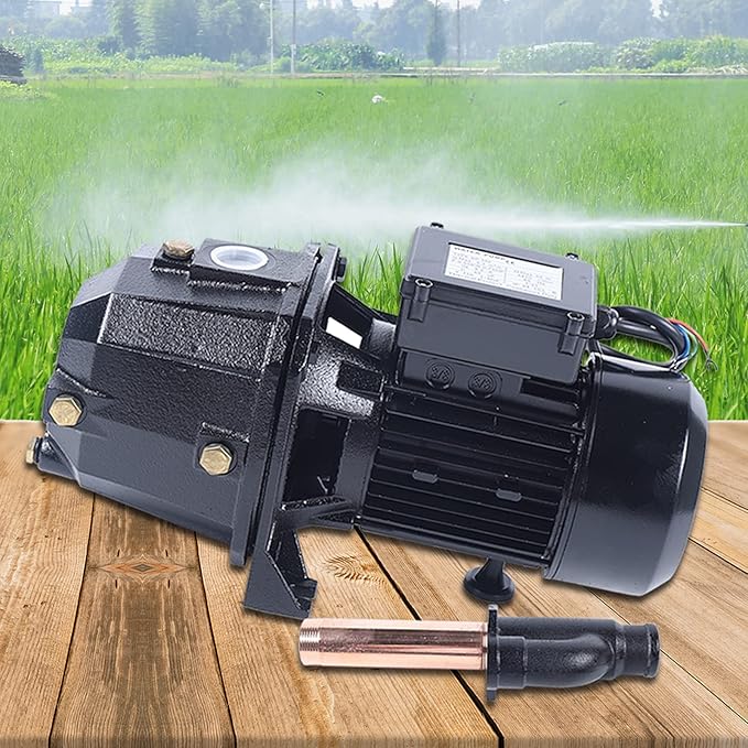 1HP Shallow Well Jet Pump with Pressure Switch, 750W Cast Iron Water Pump 16.7GPM, 183FT Lift Head IP44 for Home Farm Cabin Fresh Water Supply