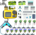 Automatic Drip Irrigation Kit with Water Timer, 100ft Garden Watering System with Y-Diverter, Fast-Plug Misting & Drip Irrigation System for Patio, Lawn, Flower Bed, Greenhouse & Yard Care