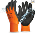 Schwer 6 Pairs Waterproof Work Gloves for Men and Women CR3306, Gardening Gloves with Double Latex Coated, Non-slip Working Gloves, Outdoor Construction, Car and Fish Cleaning, No Fleece Lining, M