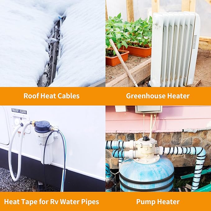 Thermostatically Controlled Outlet: Automatically Turn on Below 32℉, Turn Off Above 47℉ Unnecessary to Turn Off Power Manually in Cold Winter Cube 3 Pack (Aurantium)