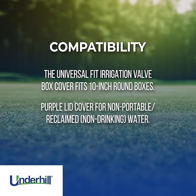 Underhill Sprinkler Valve Round Box Lid, VersaLid 10 Inch Universal, Cover for Automatic Irrigation System, Purple, VL-10P