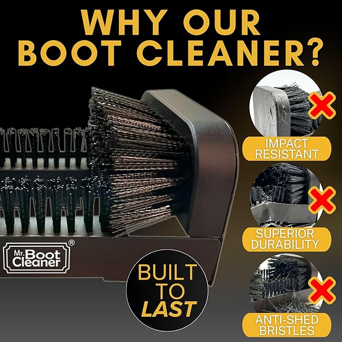 Heavy Duty Boot Brush Cleaner Outdoor Floor Mount or Portable Commercial Boot Scraper/Scrubber with Hardware, Plastic