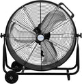 BILT HARD 24" 8100 CFM High Velocity Industrial Drum Fan, 3 Speed Heavy Duty Tilt Metal Shop Fan, Ideal for Garage, Warehouse Factory and Commercial Use, Black