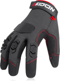 NoCry Heavy Duty Work Gloves for Men - Soft PVC Knuckle Protection - Reinforced Fingers & Thumb Crotches - Padded Palms - Double Stitched with Grip and Touchscreen Tips