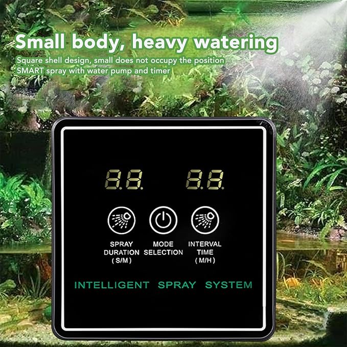 Luocute Reptile Fogger, Smart Spray System with Timer 360 Adjustable Nozzles, Automatic for Terrarium Chameleons Snakes Frogs Turtles