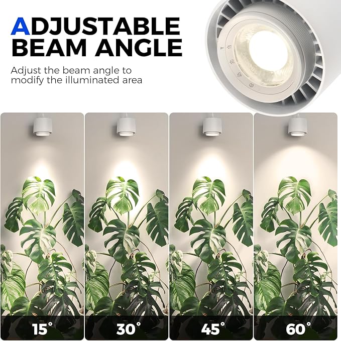Barrina TR40 Hanging Grow Lights for Indoor Plants, 40W 4000K Full Spectrum, Adjustable Beam Angle 15°-60°, Hanging Grow Light with Mechanical Timer and 16.4FT Power Cord, for Garden Greenhouse, White
