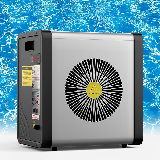 DoCred 17,060 BTU Swimming Pool Heat Pump, Electric Pool Heater for Above Ground Pool up to 5,000 Gallons, Ultra Quiet 29-45 dB, 5.5 COP, 115V, Heating and Cooling Pool Heater