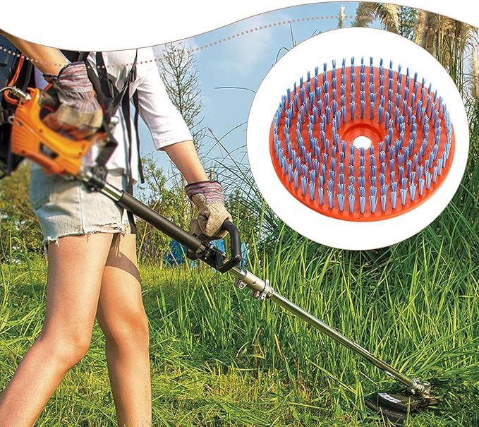 Gralara Lawn Mower Cleaning Brush Mower, Cleaning Tool Nylon Bristles Scrubber Tool for Floor Farm Home Driveway, Electric Lawn Mower, Style D