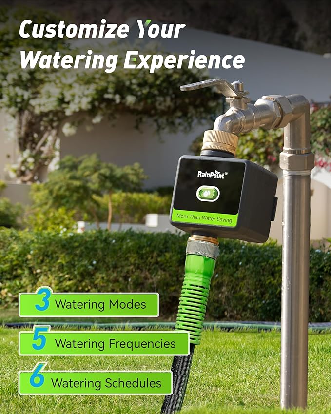 RAINPOINT WiFi Water Hose Timer with Brass Inlet&Outlet, Smart Sprinkler Timer for Watering with Gateway, WiFi Watering System for Garden, Automatic Irrigation System for Lawns and Yard