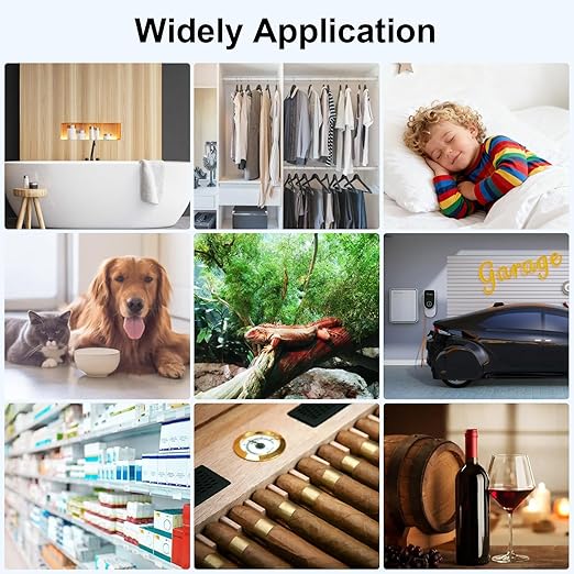 eMylo WiFi Thermometer Hygrometer, Smart Indoor Humidity Monitor for Room, IP65 Waterproof Digital Temperature Sensor with App Notification, Free Data Storage Export, Compatible with Alexa/Google Home