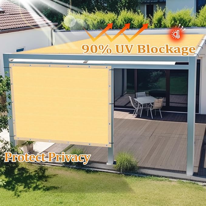 Shade&Beyond Customized Size 15' X 22' Shade Cloth with Grommets, 90% UV Protection UV Protection Mesh Tarp Sun Screens for Patio GN04, Sand