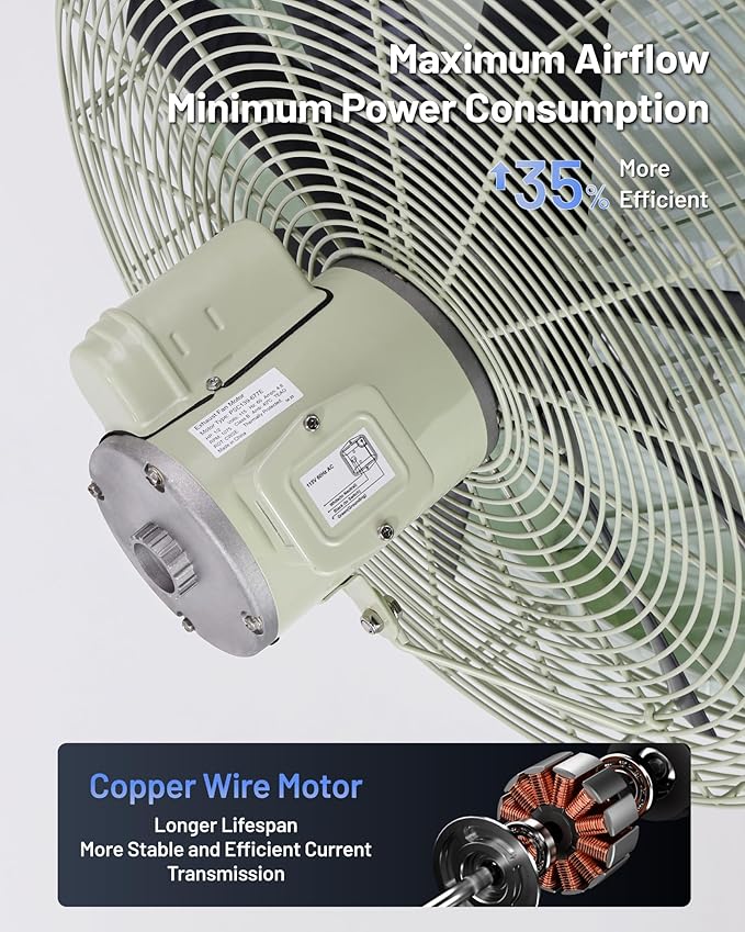 iLiving 24-Inch Corrosion Resistance Shutter Exhaust Fan, Single Speed