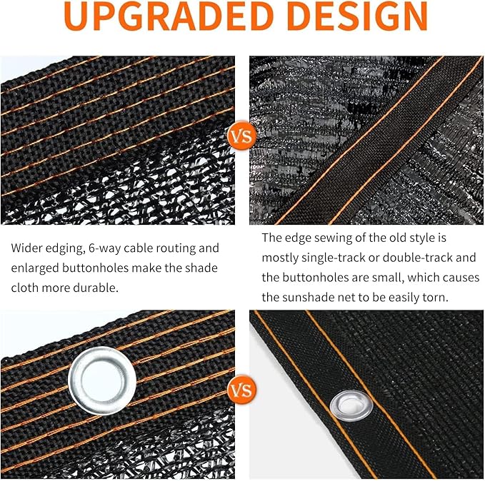 70% Shade Cloth 6.5 x 10FT Garden Shade Mesh Net with Grommets Sunblock Shade Cover for Greenhouse Plants Cover Barns Dog Kennel Patio Outdoor