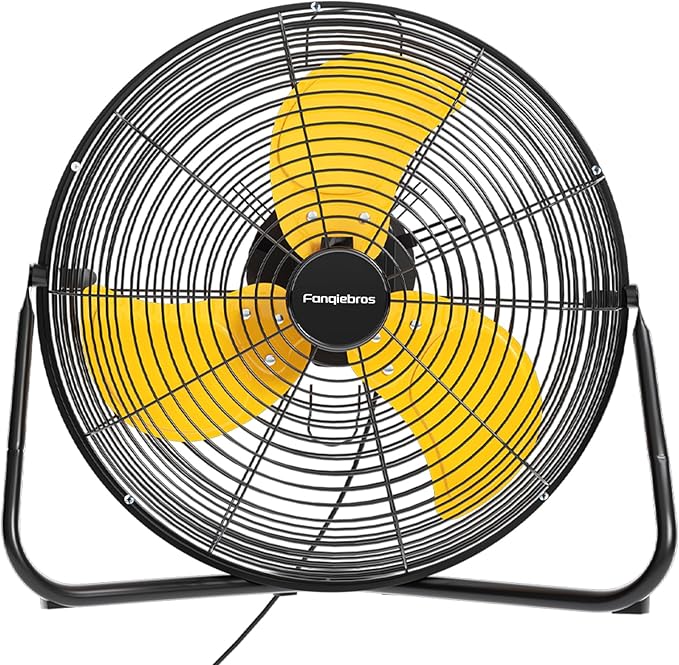 18" High Velocity Floor Fan, 3800 CFM Heavy Duty Industrial Floor Fan, 3 Speed, 360 Degree Tilt, Wall Mounted & Floor Design for Warehouse, Basement, Factory, Barn, Garage - UL Safety Listed