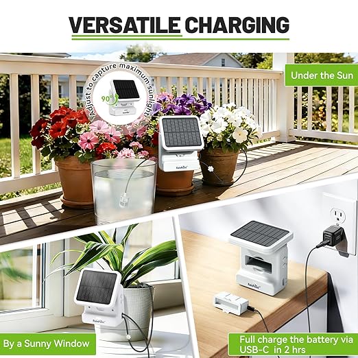 RAINPOINT Smart WiFi Solar Drip Irrigation System for Indoor&Outdoor Use,WiFi HUB Need,APP Control Auto Plant Waterer Device Kit Water Shortage Protection Push&Email Notification Water 10-20 Plants