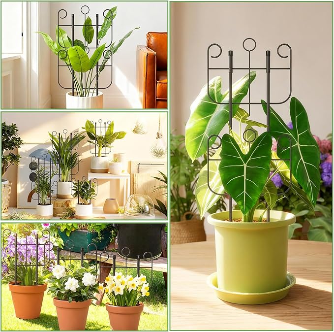 2 Pack Trellis for Climbing Plants Indoor, Expandable Heavy-Duty Metal Trellis for Potted Plants Outdoor, Flowers Vine Ivy, Sturdy Houseplant Pothos Plant Climber Support