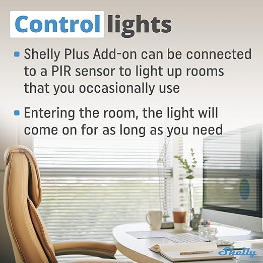 Shelly Plus Add-On | Wi-Fi & Bluetooth Add-On for Shelly Plus Devices | Measure Temperature and Humidity | Home Automation | Works with Alexa & Google Home | iOS Android App | No Hub | Digital Sensor