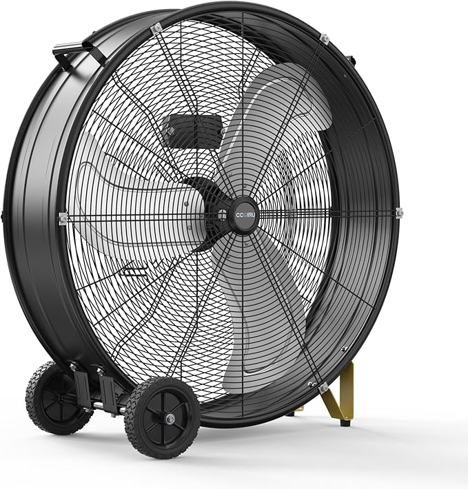 CCGIRU 30 Inch Industrial Drum Fan, 13000 CFM 3-Speed Heavy Duty Shop Fan for Warehouse, Workshops, Garage, Factory and Basement - UL Safety Listed