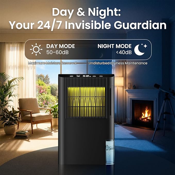 Dehumidifier for Home, Dehumidifier for Basement with Drain Hose/Humidity Display/85 OZ Water Tank/Washable Filter/Auto Shut Off/Ultra Quiet, Small Dehumidifier for Bedroom, Bathroom, RV, Whole Home