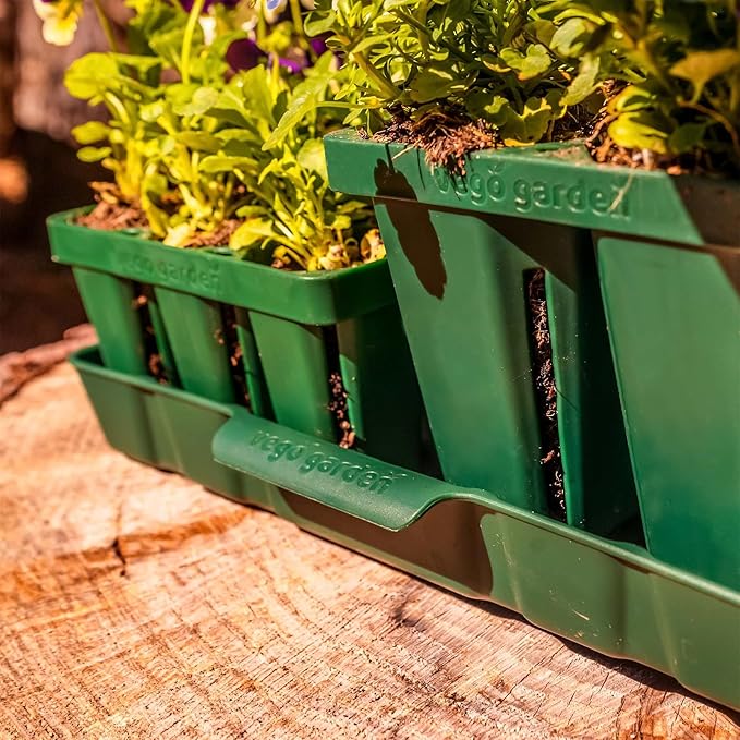 Vego garden Seedling Suite Products, 8 Pack Standard Seedling Trays with 10" x 20" Bottom Watering Trays