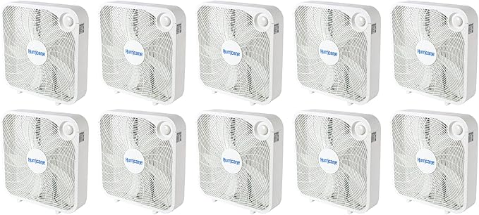Hurricane 10 Pack Floor Box Fan Classic Series with 3 Speed Settings, 20 Inch