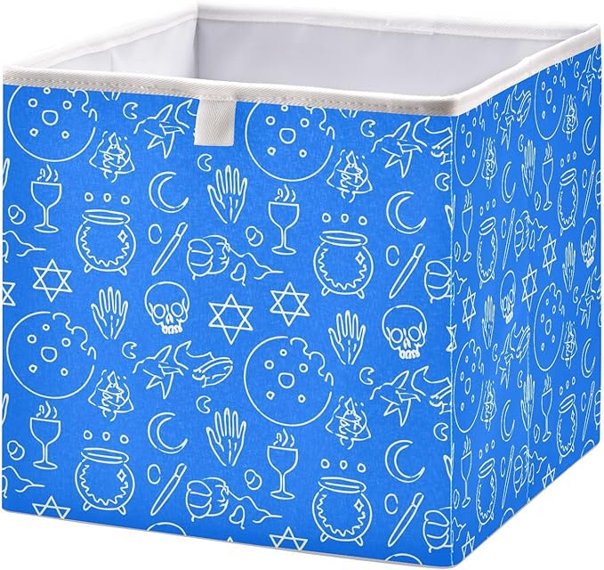Witchy and Mystical Objects Cube Storage Bins with Handles Collapsible Fabric Organizers for Closet Books Shelves Laundry Home Decor 15.8x10.6x7in