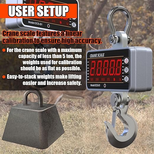 YATOINTO 1000kg/2000lb Digital Crane Scale - Heavy-Duty Industrial Hanging Scale With Remote Control, Smart Type LED Display, CE Certified Electronic Weighing (Silver)