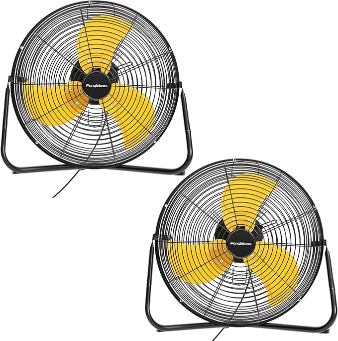 18" High Velocity Floor Fan, 3800 CFM Heavy Duty Industrial Floor Fan, 3 Speed, 360 Degree Tilt, Wall Mounted & Floor Design for Warehouse, Basement, Factory, Barn, Garage - UL Safety Listed