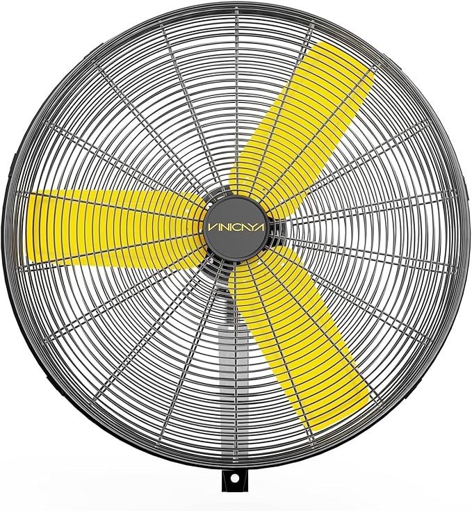 VINICAYA 30 Inch Industrial Wall Mount Fan Oscillating, 8900 CFM Commercial Metal Wall Fans with Poweful Motor, 3 Speed, Heavy Duty Construction Indoor for Warehouse, Workshops, and Garage, UL Listed