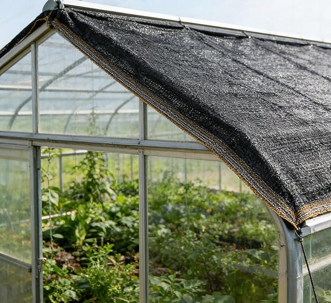 55% Shade Cloth for Garden,HDPE Cuttable Sun Shade for Plants,Mesh Garden Shade Cloth for Greenhouse Vegetables,Plant Heat Protection Black Cover for Patio Raised Bed (10×50FT)