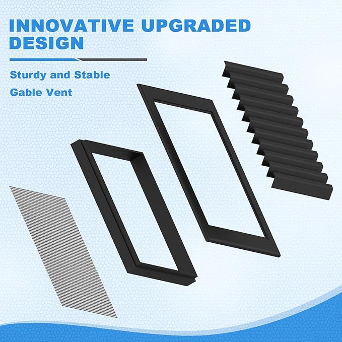 8"x8" Premium Aluminum Attic Vent - Featuring Screen Design, Perfect for Gable Vents and Sheds - Vent Opening 6"x6" - Durable Construction for Optimal Roof Ventilation