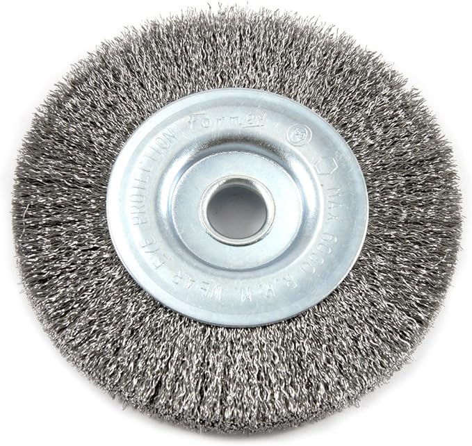 Forney 72744 Wire Wheel Brush, Fine Crimped with 1/2-Inch Arbor, 4-Inch-by-.008-Inch