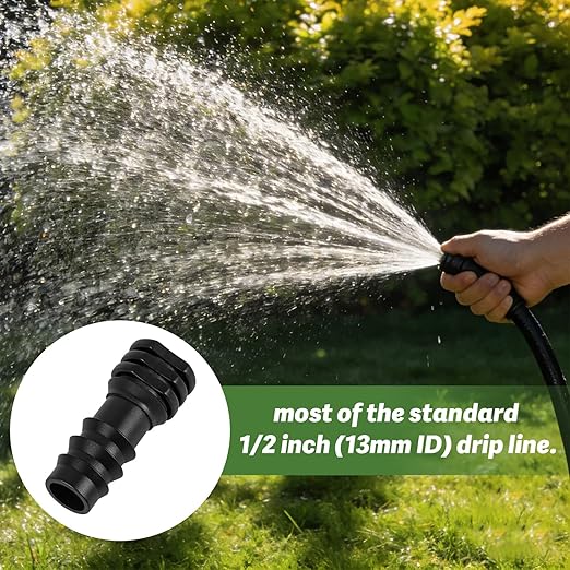20 Pack 1/2 Inch Drip Irrigation Barbed End Plug Fitting, 1/2'' Dripline End Cap Connectors for 1/2 Inch Irrigation Tubing (0.520" ID-0.650" OD) for Garden Lawn Irrigation System