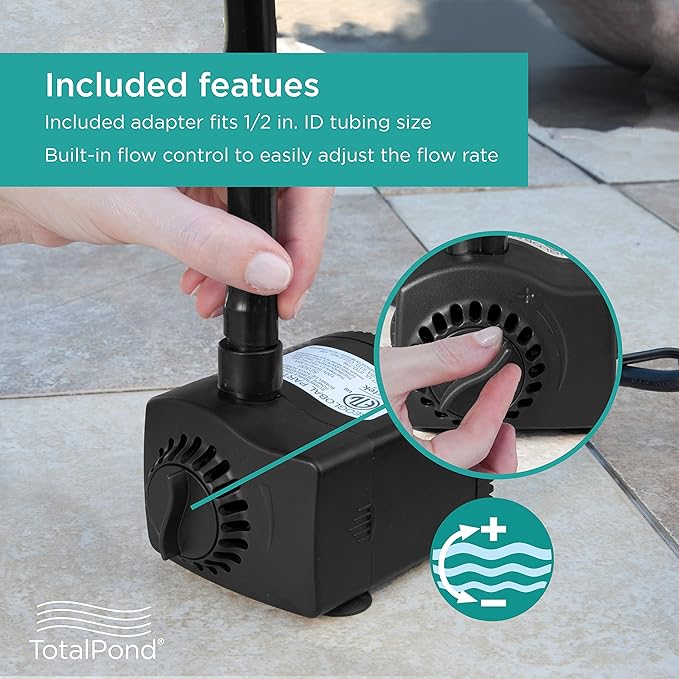 TotalPond 400 GPH Low Water Shut-Off Fountain Pump with Light