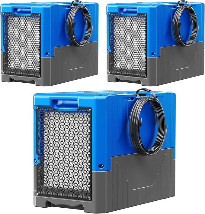 190Pints High Efficiency Commercial Dehumidifier for Basements-6000 Sq Industrial Grade Dehumidifiers with Pump & Drain Hose for Crawl Spaces Water Damage Restoration-Auto Defrost, Memory Starting-3PC